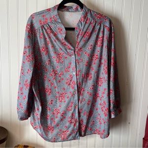 Vintage 60’s floral button down top size xl